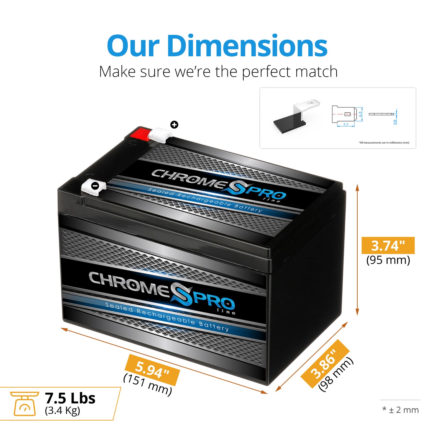 12V 12AH Sealed Lead Acid (SLA) Battery - T2 Terminals