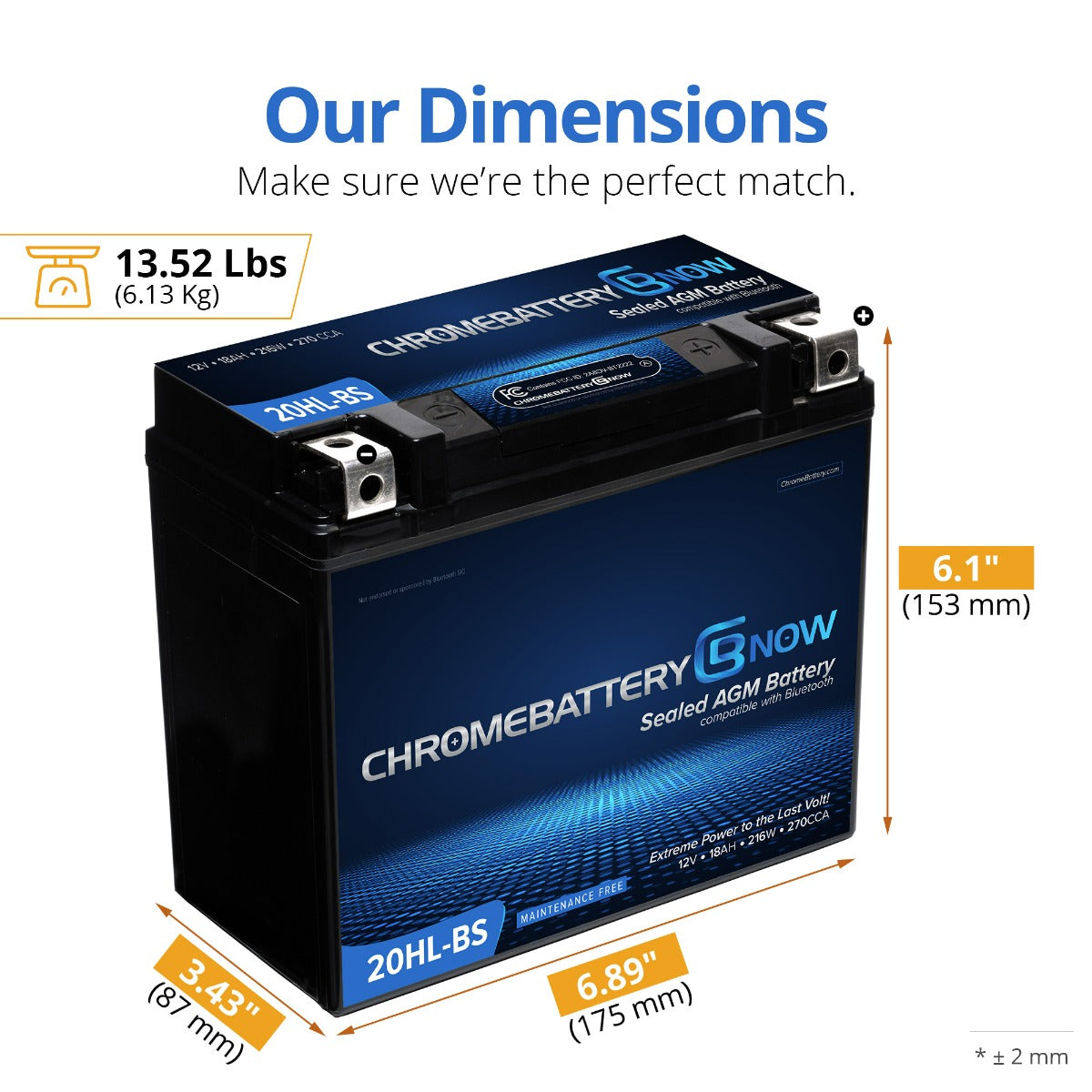 YTX20HL-BS Intelligent Bluetooth Enabled Motorcycle Battery