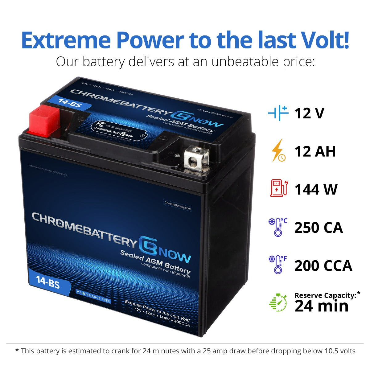 YTX14-BS Intelligent Bluetooth Enabled Motorcycle Battery