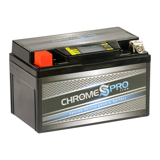 YTZ10S-BS Chrome Pro Series iGel Battery