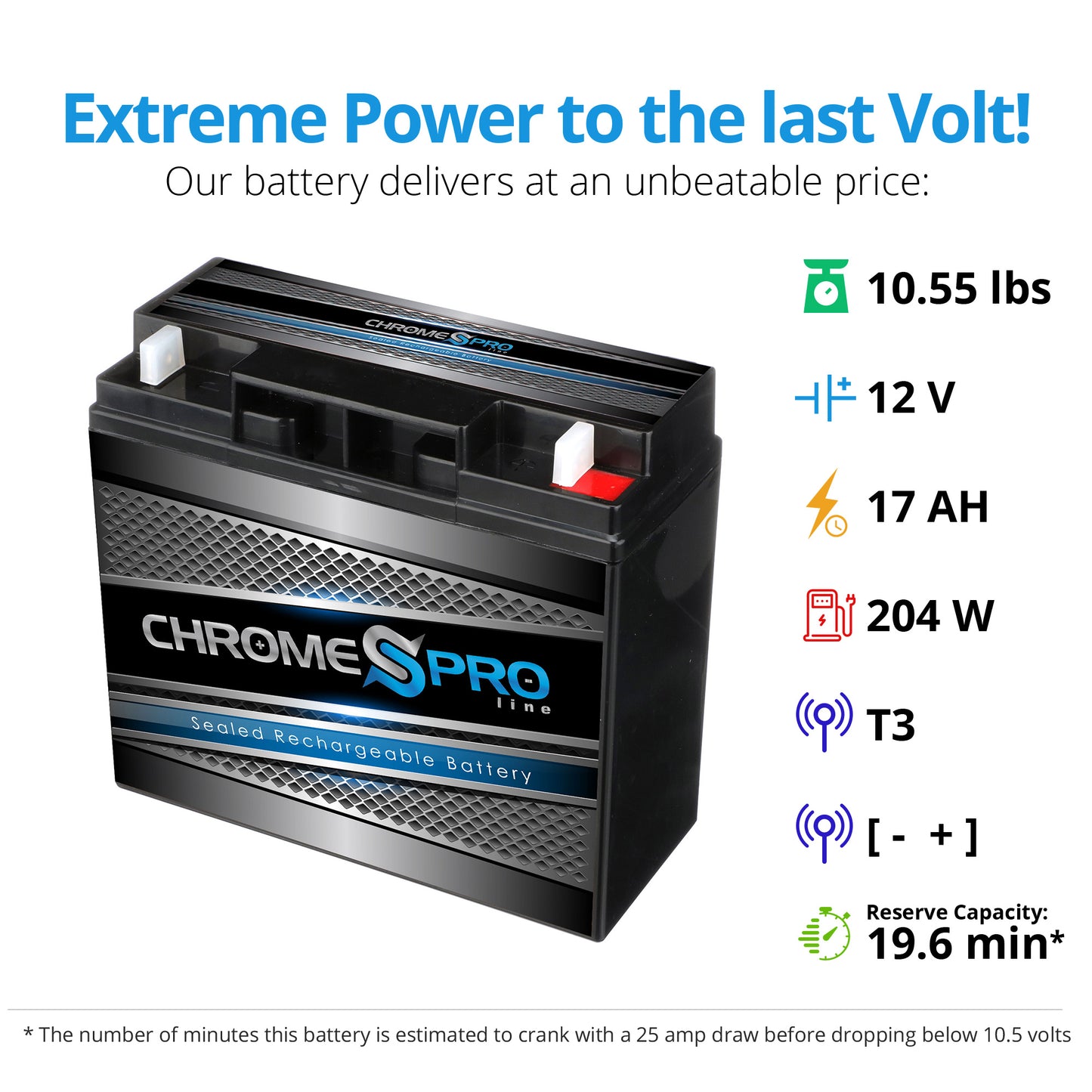 12V 18AH Sealed Lead Acid (SLA) Battery - T3 Terminals