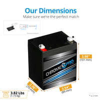 12V 4.5AH Sealed Lead Acid (SLA) Battery - T1 Terminals