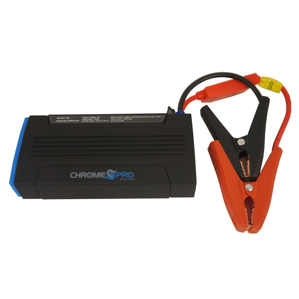 Rescue Elite Jump Starter - Chrome Pro Series with Leather Powersport Tool Bag