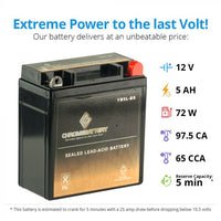 YB5L-BS Maintenance Free Power Sports AGM Battery